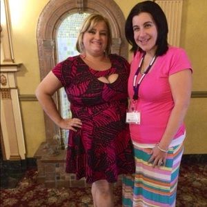 2X Hot Pink & Black dress